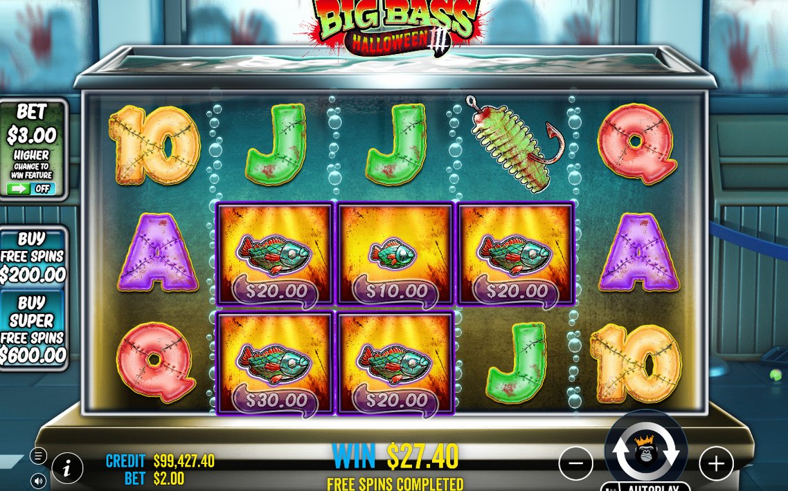 Win total shown after the Free Spins round ends