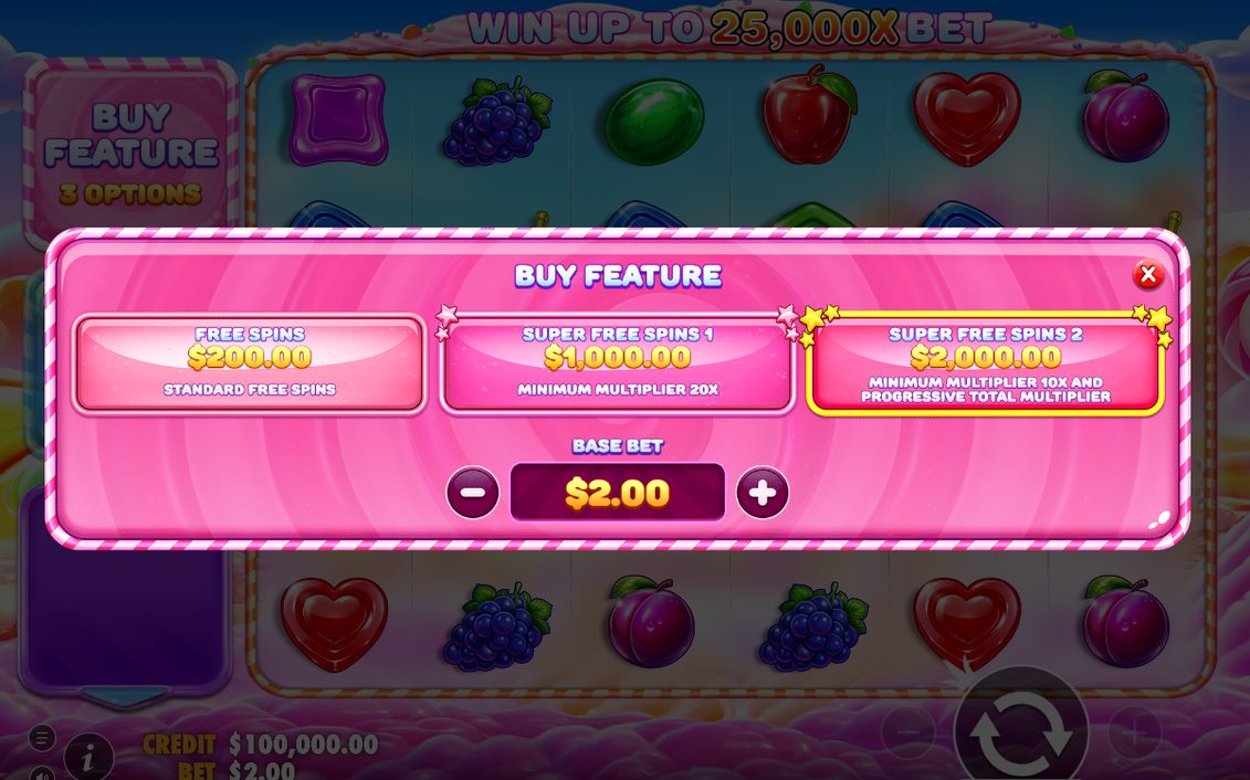 Bonus screen as Free Spins are triggered
