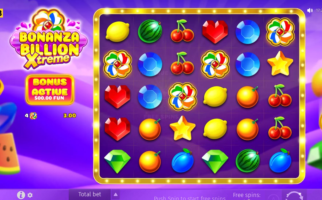 Free Spins board with multiplier bombs held on the grid